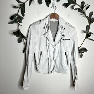 Jakett New York White Josey Leather Jacket